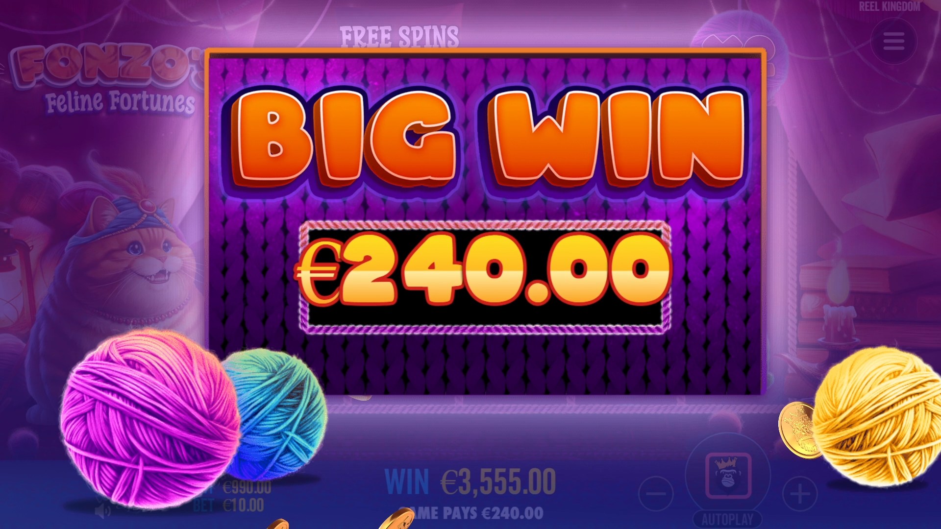 Fonzo's Feline Fortunes - screenshot with slot description 3